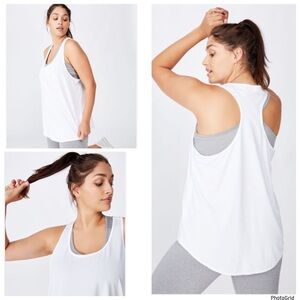 Cotton on 24 plus size white curve training tank top athletic wear NWT